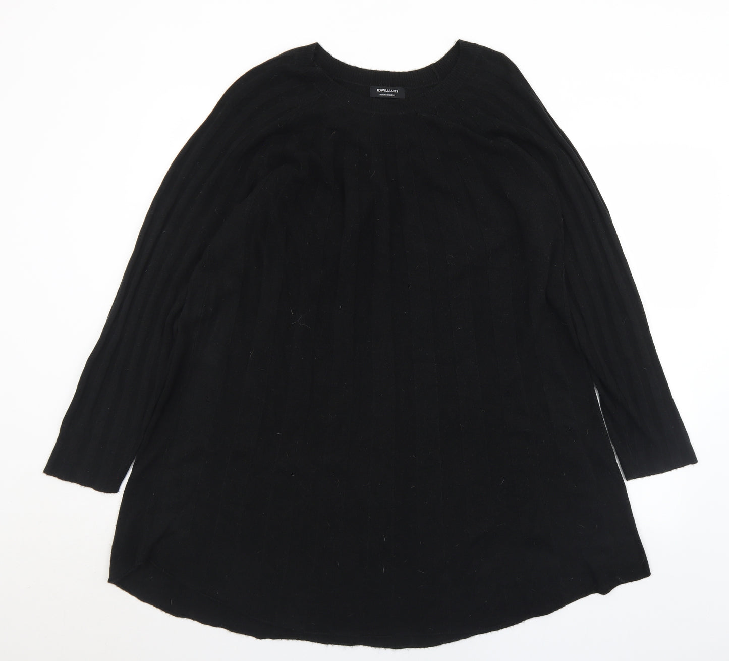 JD Williams Womens Black  Acrylic Jumper Dress  Size 20  Crew Neck  - 20/22