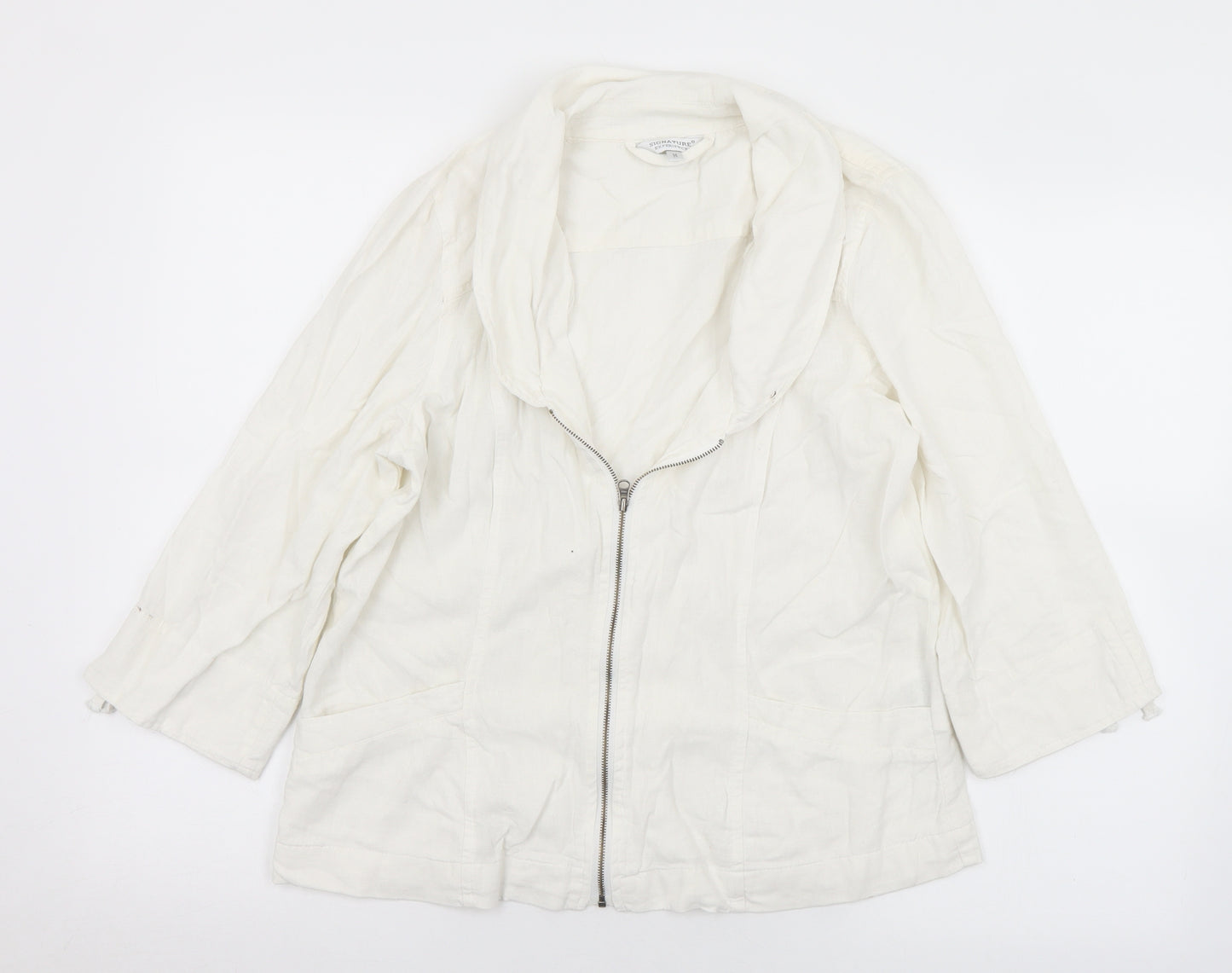 Signature Experican Womens White   Jacket  Size M  Zip
