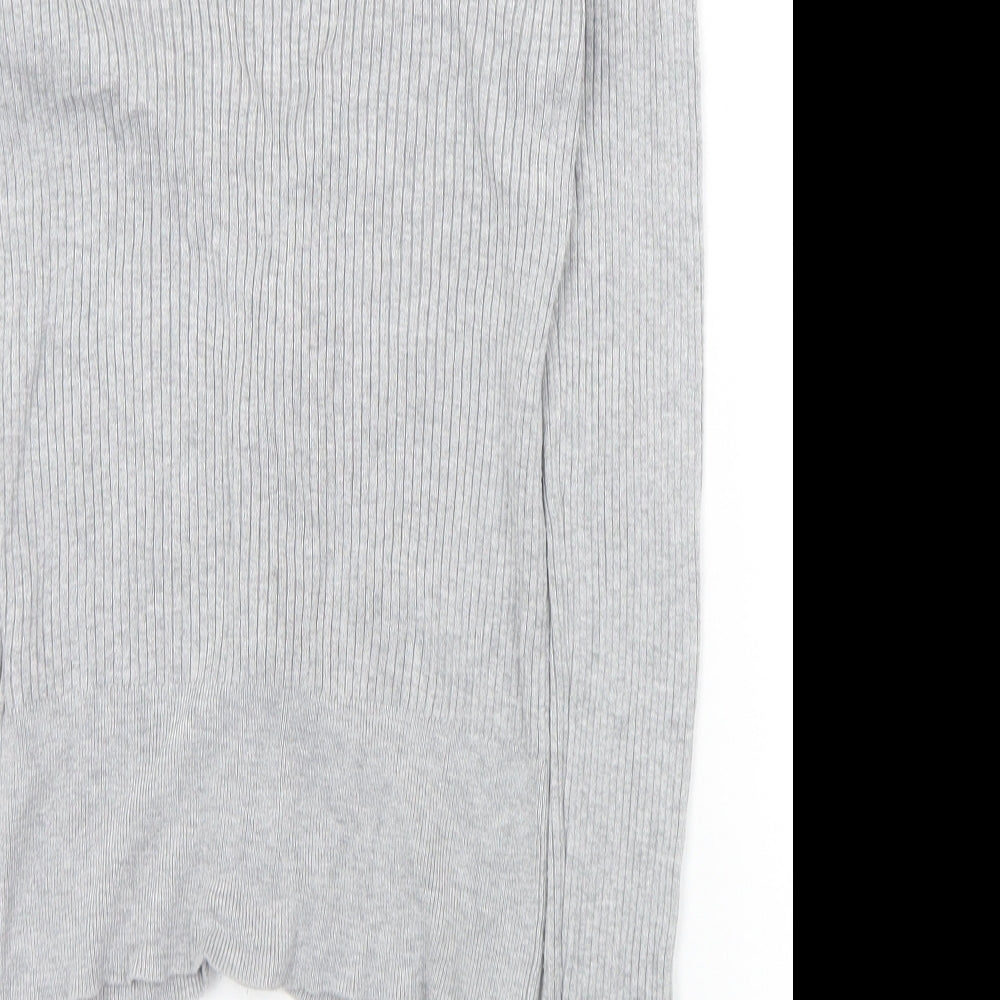 Divided Womens Grey V-Neck  Viscose Full Zip Jumper Size S