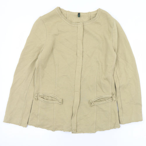 Stile Benetton Womens Brown Round Neck  Cotton Cardigan Jumper Size S