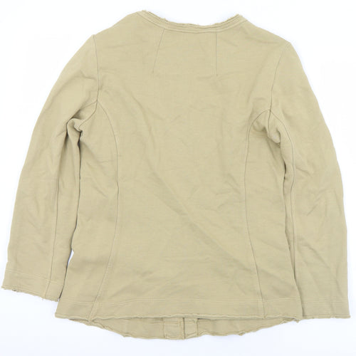 Stile Benetton Womens Brown Round Neck  Cotton Cardigan Jumper Size S