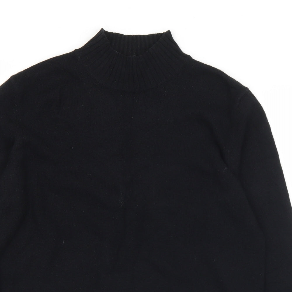 VILA Womens Black Mock Neck  Viscose Pullover Jumper Size M