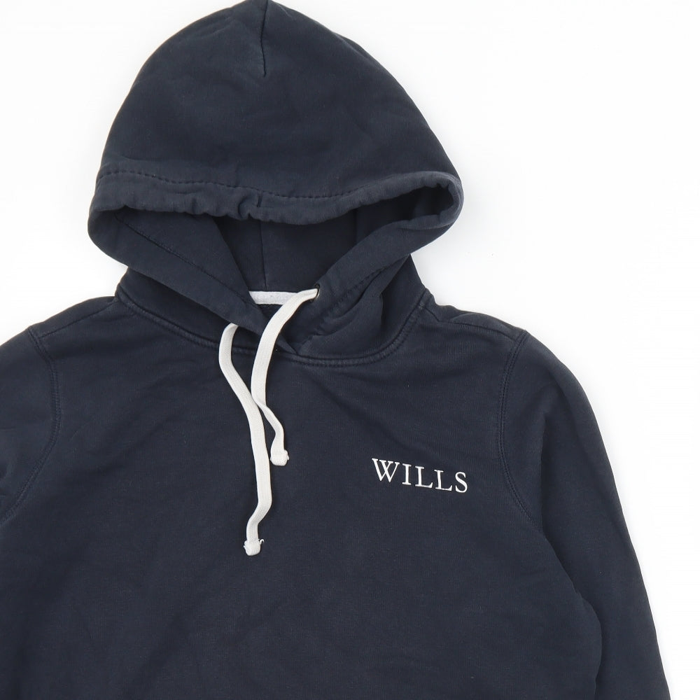 Jack Wills Womens Black  Cotton Pullover Hoodie Size 14   - Wills