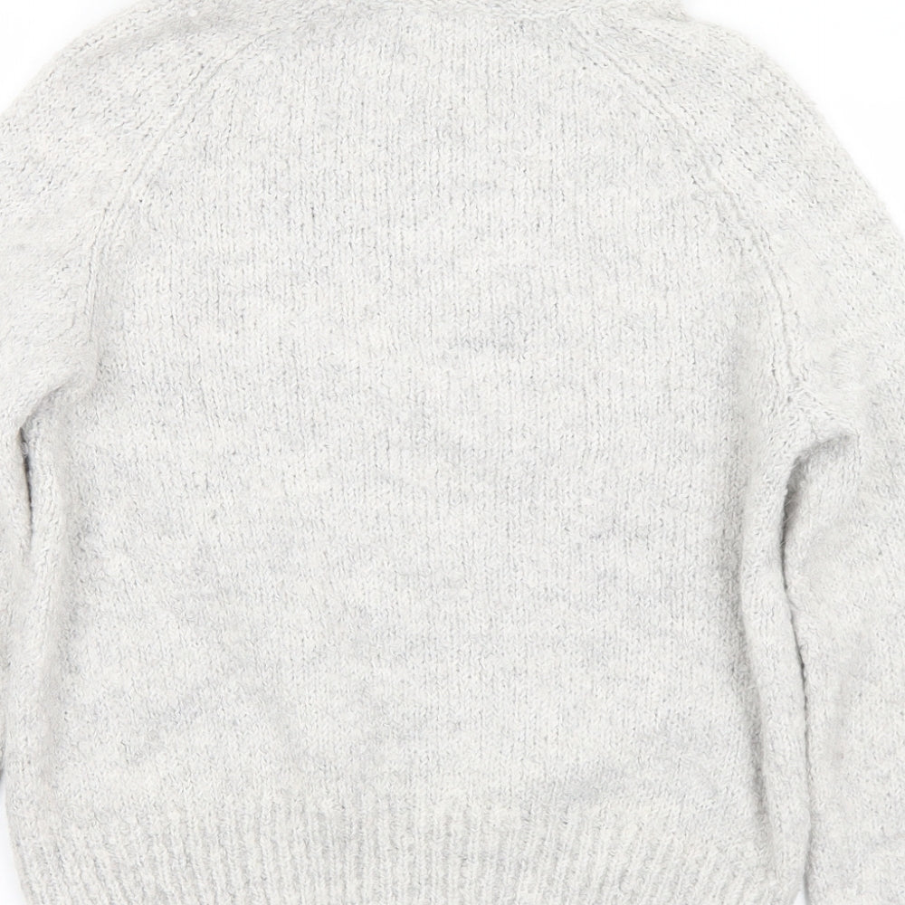 Marks and Spencer Womens Grey Roll Neck  Acrylic Pullover Jumper Size 10