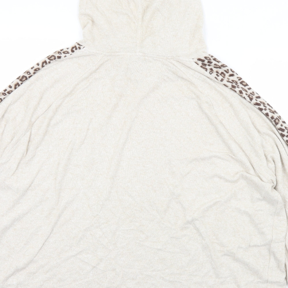 TU Womens Beige Animal Print Viscose Pullover Hoodie Size 22