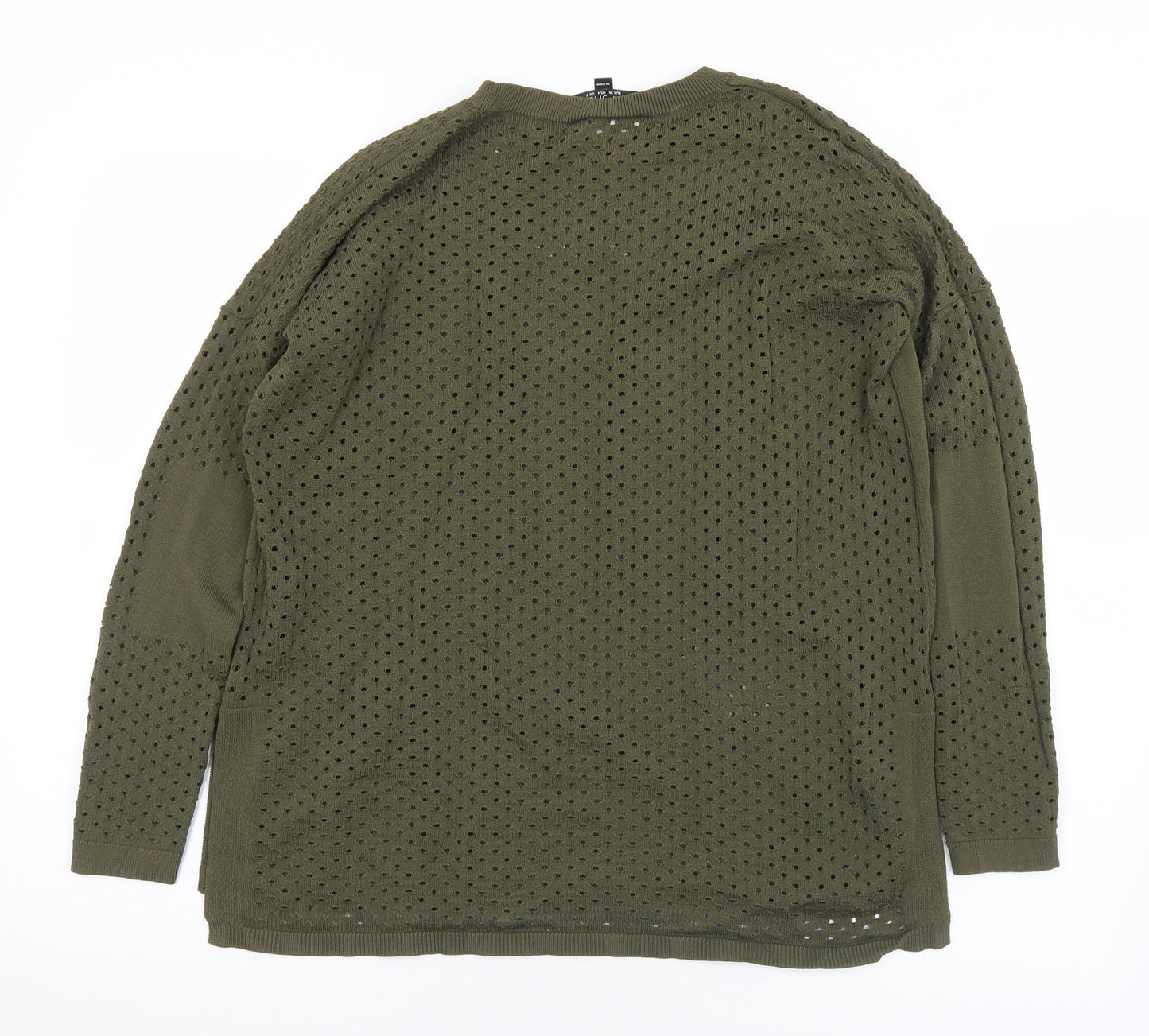 Topshop Womens Green Crew Neck  Viscose Pullover Jumper Size 8