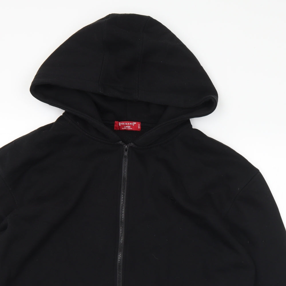 Primark Mens Black  Cotton Full Zip Hoodie Size L   - Inspired