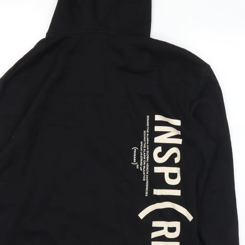 Primark Mens Black  Cotton Full Zip Hoodie Size L   - Inspired