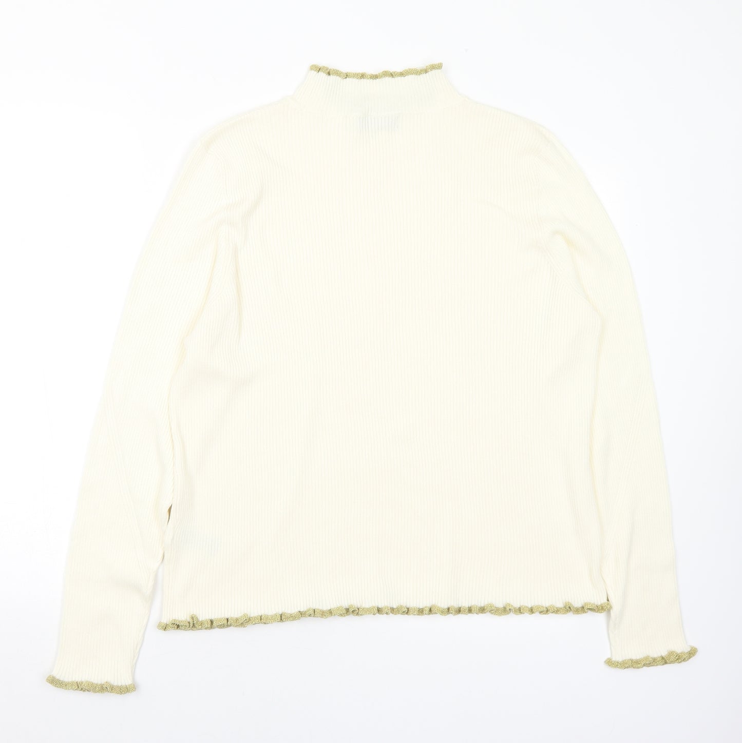 Marks and Spencer Womens Ivory Mock Neck  Viscose Pullover Jumper Size 22