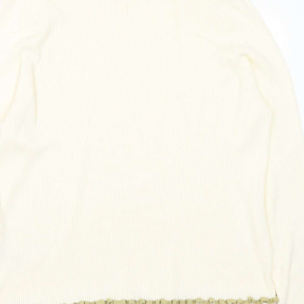 Marks and Spencer Womens Ivory Mock Neck  Viscose Pullover Jumper Size 22