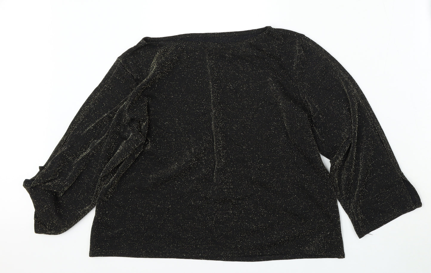 FASHION EXTRA Womens Gold Boat Neck  Polyamide Pullover Jumper Size 18