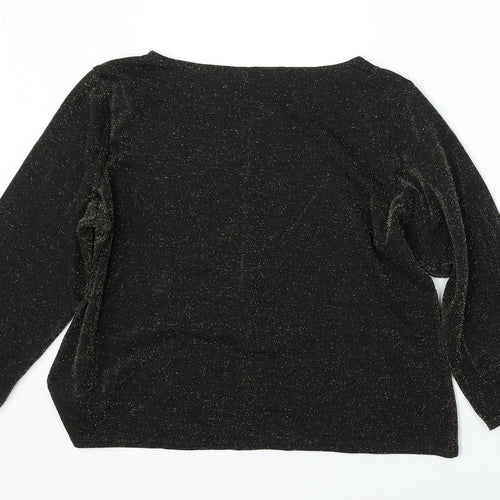 FASHION EXTRA Womens Gold Boat Neck  Polyamide Pullover Jumper Size 18