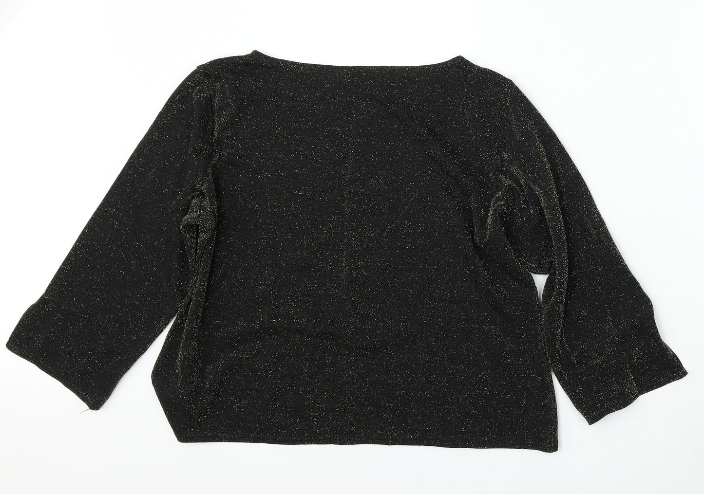 FASHION EXTRA Womens Gold Boat Neck  Polyamide Pullover Jumper Size 18