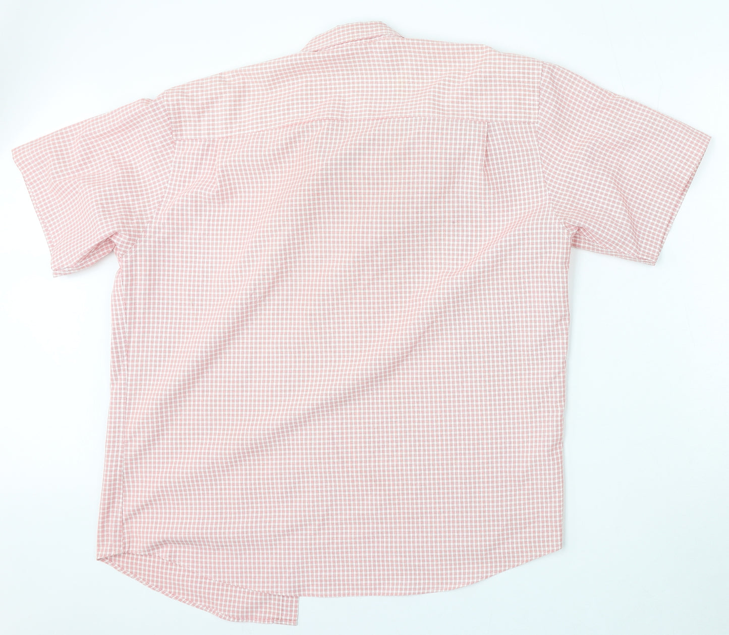 Lincoln Mens Red Check Polyester  Polo Size XL Collared