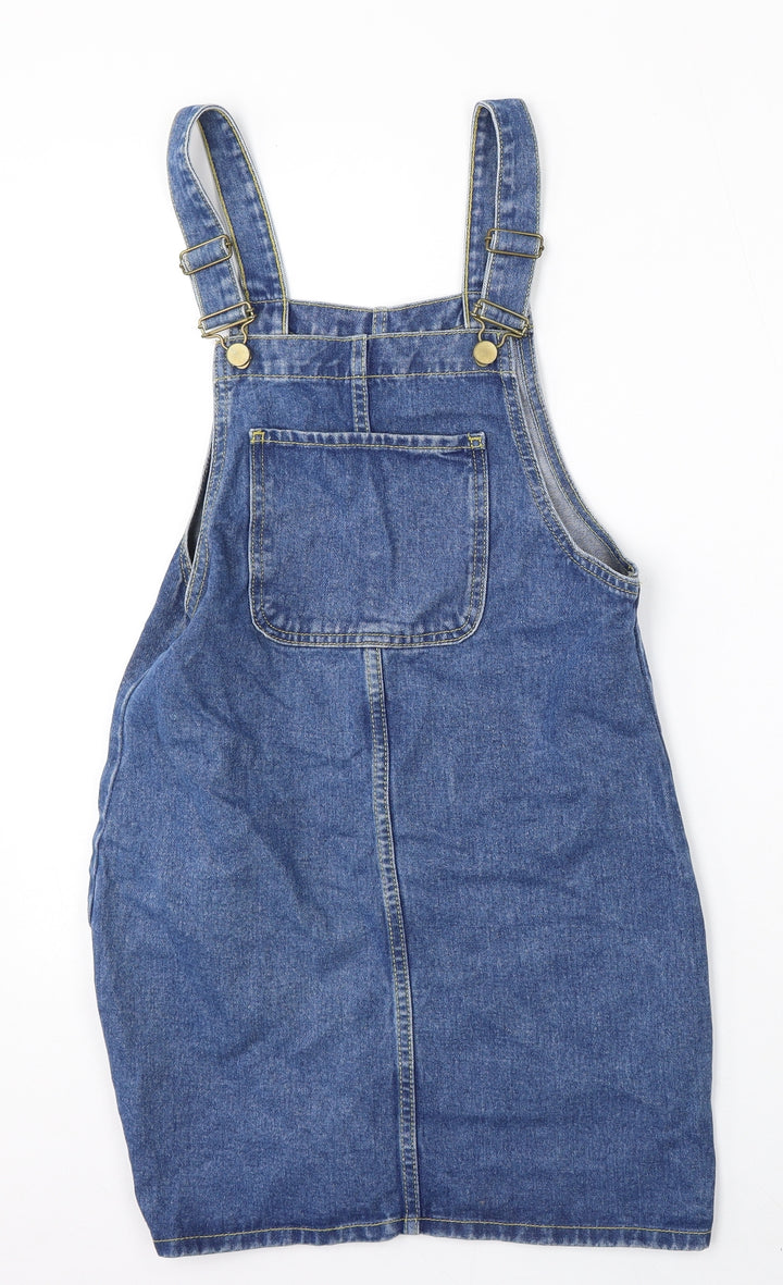 Denim Co Womens Blue Cotton Dungaree One-Piece Size 6