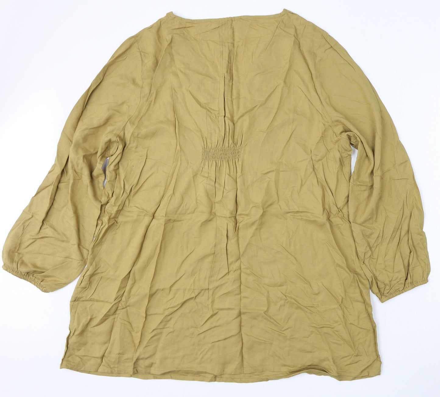 George Womens Green  Viscose Basic Blouse Size 24 V-Neck