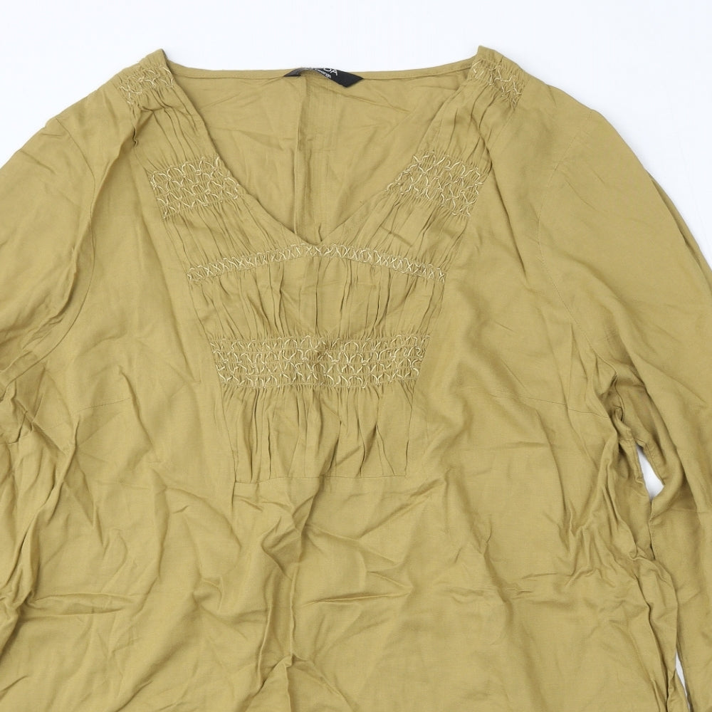 George Womens Green  Viscose Basic Blouse Size 24 V-Neck