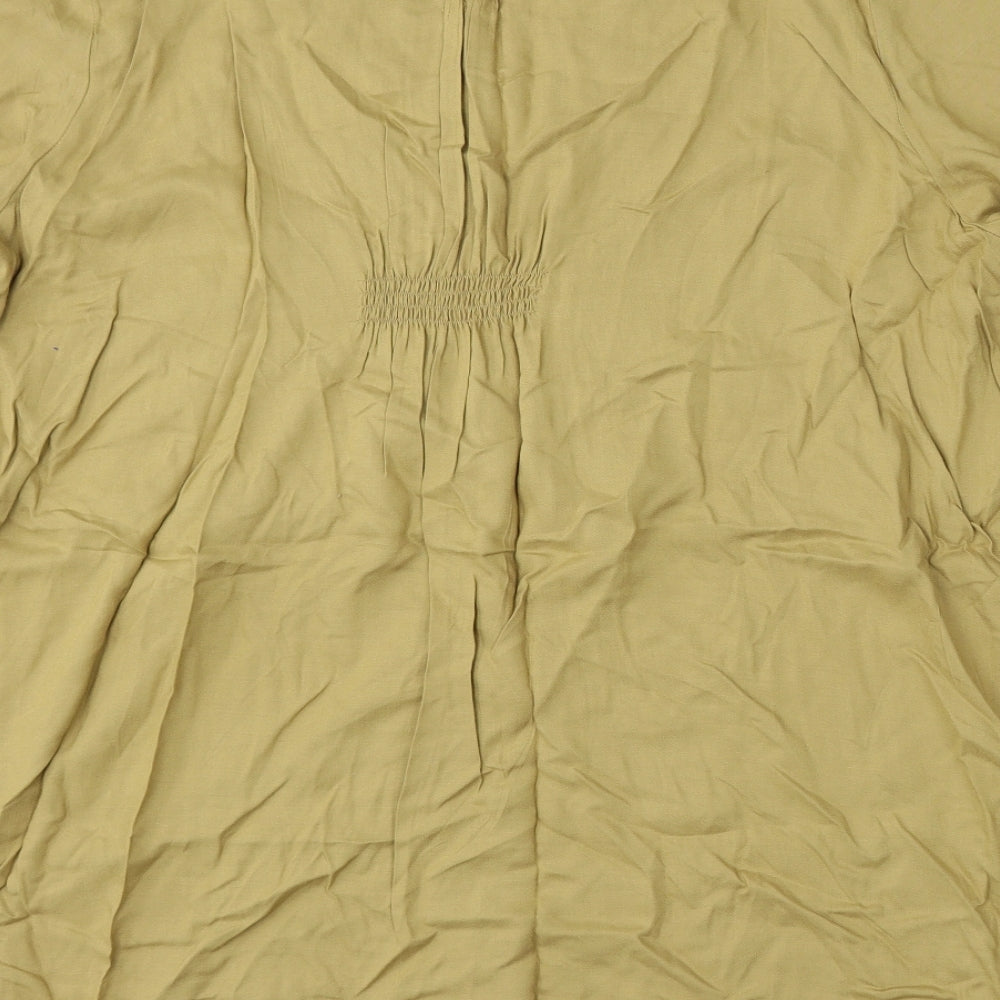 George Womens Green  Viscose Basic Blouse Size 24 V-Neck