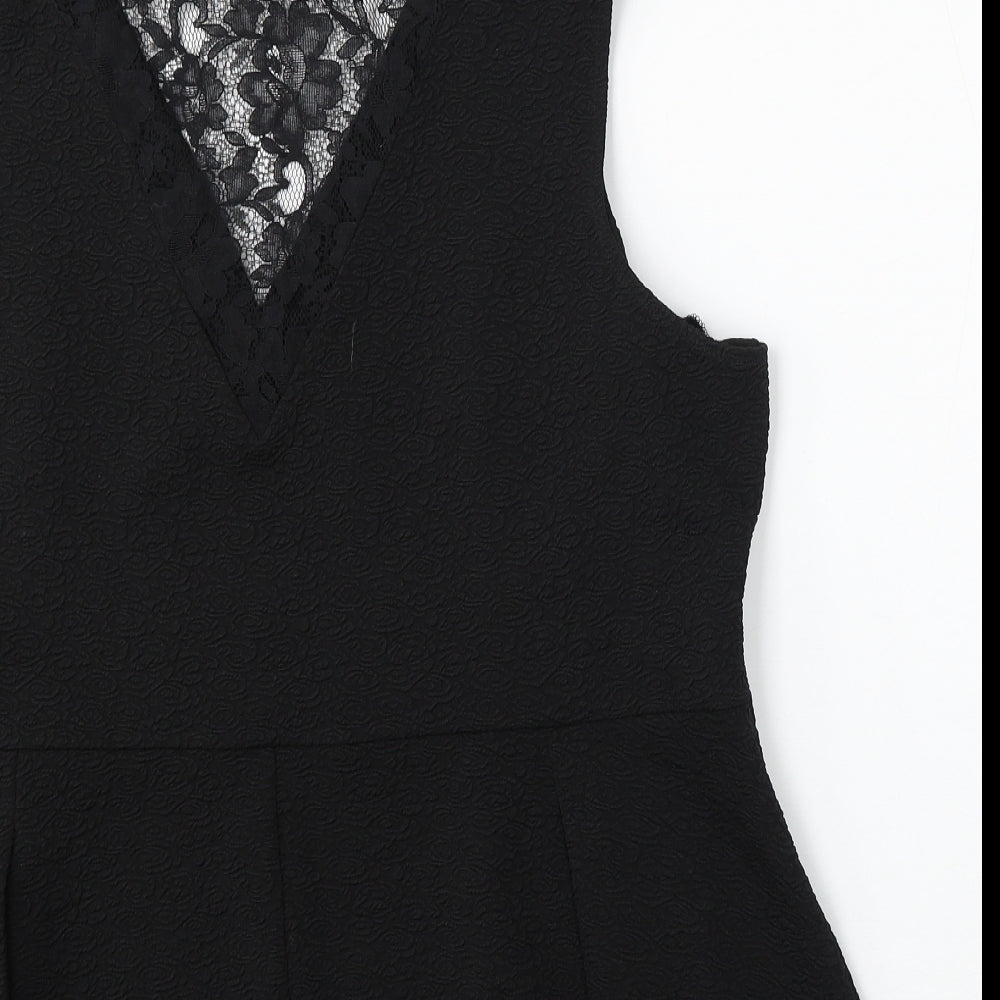 George Womens Black V-Neck  Cotton Vest Jumper Size 22
