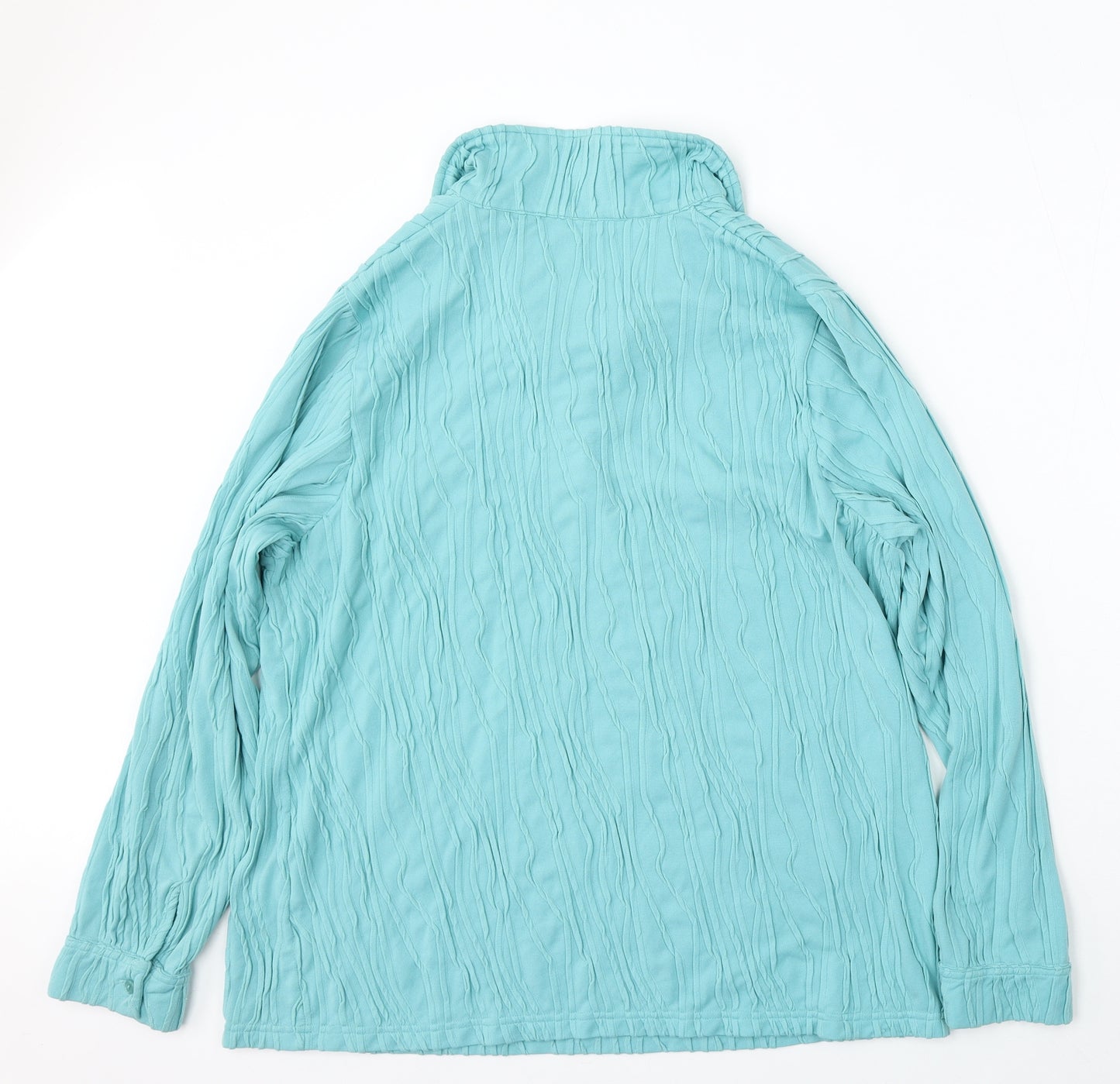 Damart Womens Blue Collared  Polyester Pullover Jumper Size 22