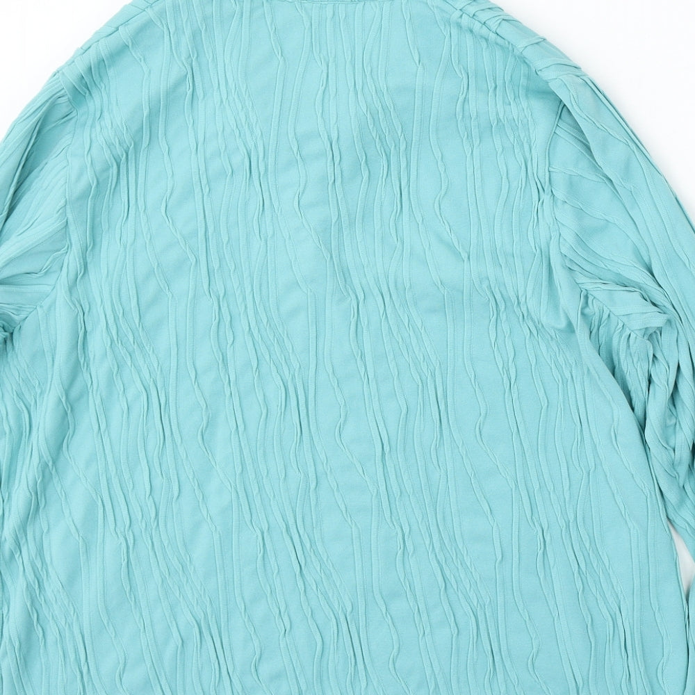 Damart Womens Blue Collared  Polyester Pullover Jumper Size 22