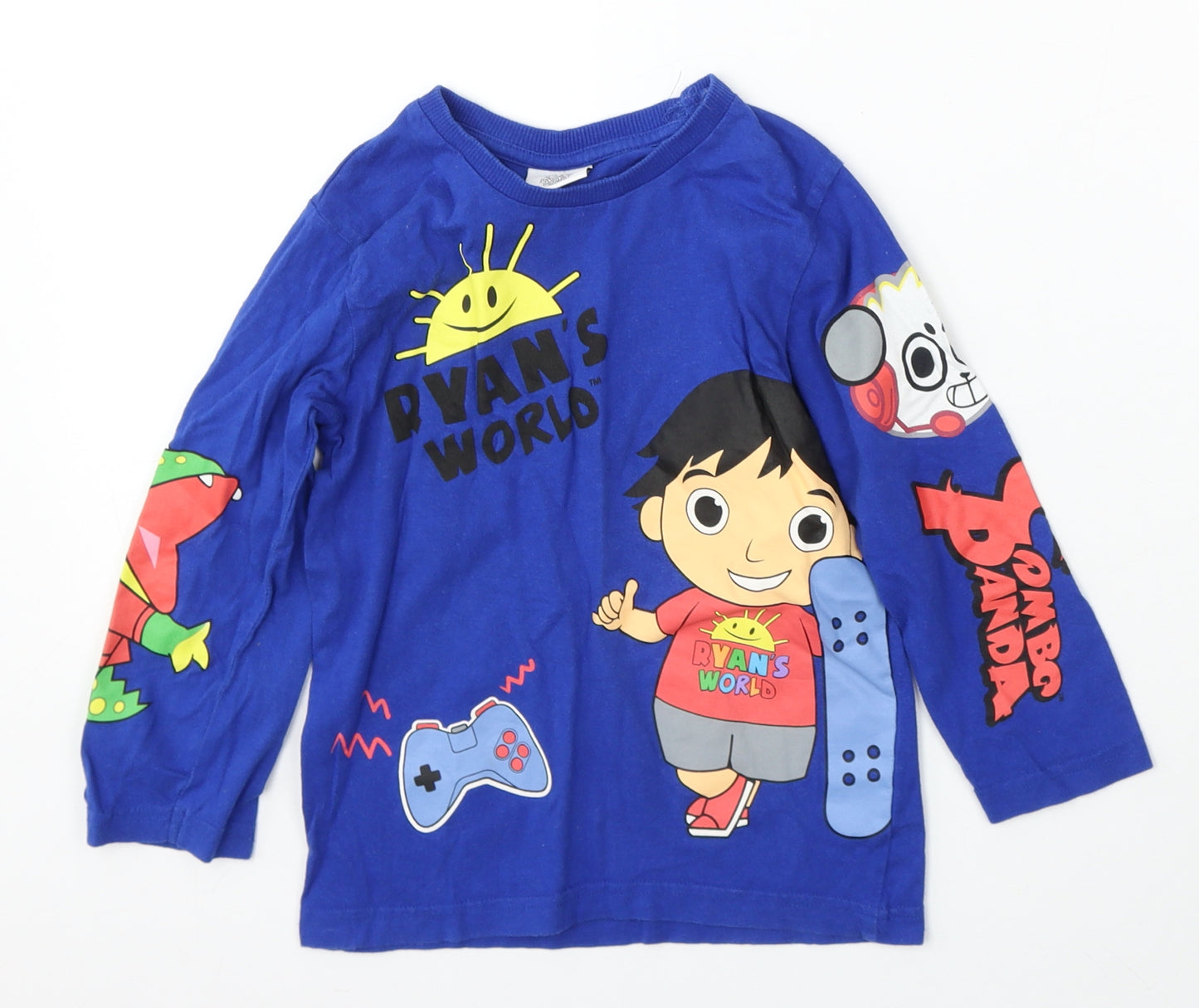 Matalan Boys Blue  Cotton Basic T-Shirt Size 5 Years Round Neck  - RYANS WORLD TOYS