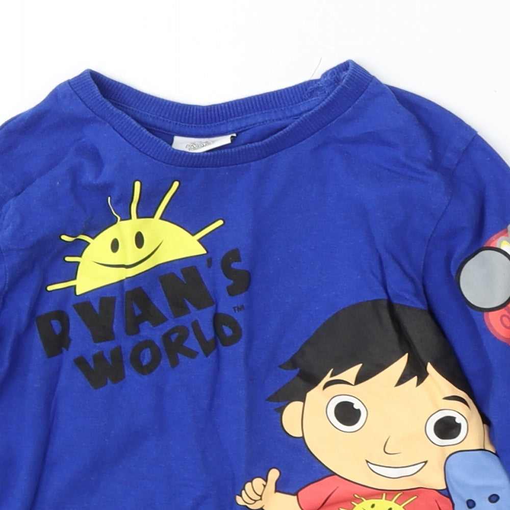 Matalan Boys Blue  Cotton Basic T-Shirt Size 5 Years Round Neck  - RYANS WORLD TOYS