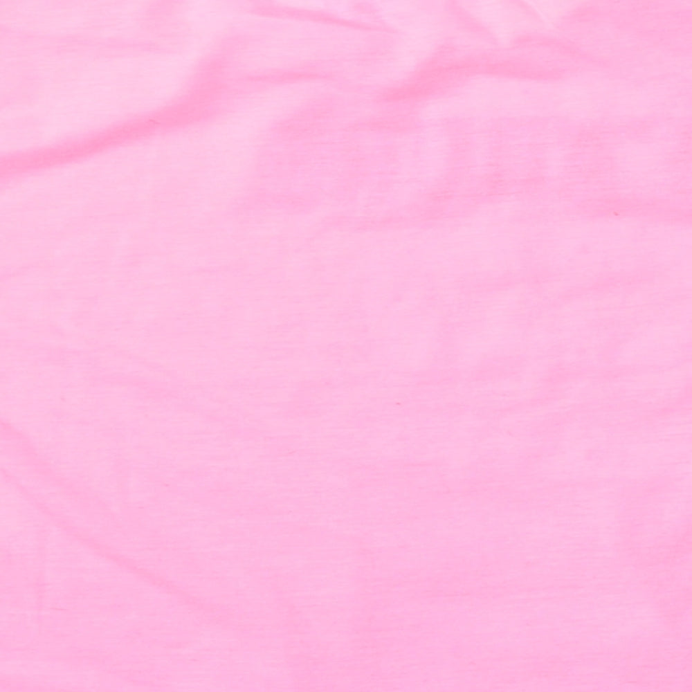 Primark Girls Pink  Polyester Basic T-Shirt Size 9-10 Years Round Neck