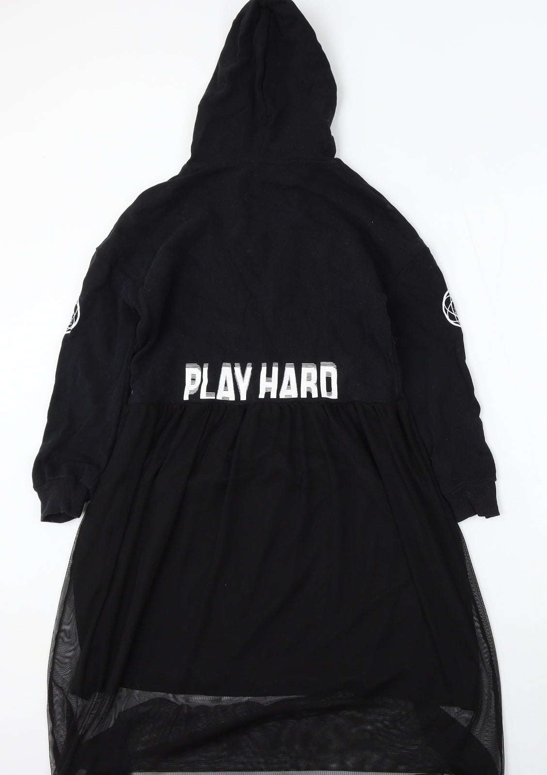 River Island Girls Black  Cotton Jumper Dress  Size 9-10 Years  Round Neck