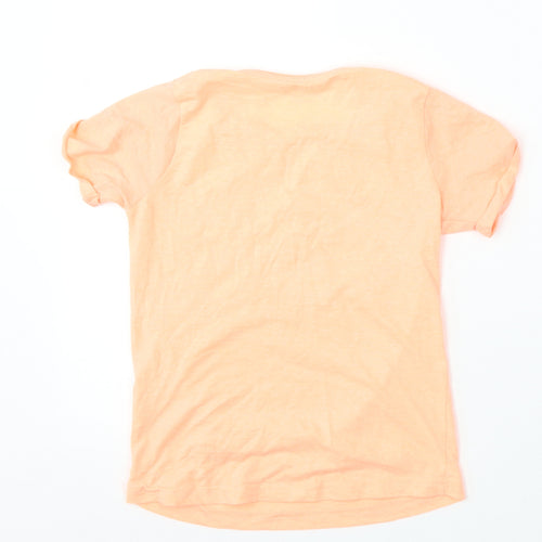 YD Girls Pink  Polyester Basic T-Shirt Size 8-9 Years Round Neck