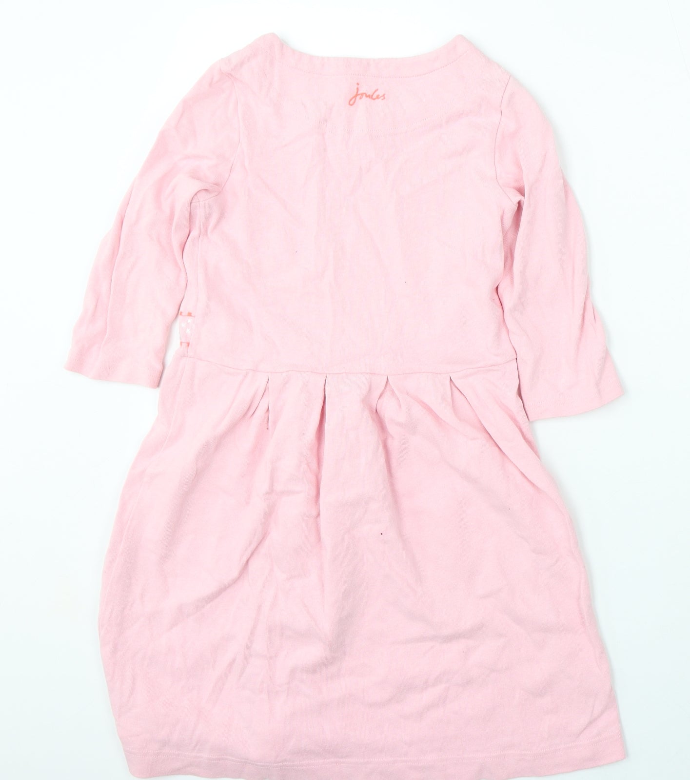 Joules Girls Pink  Cotton Jumper Dress  Size 9-10 Years  Round Neck