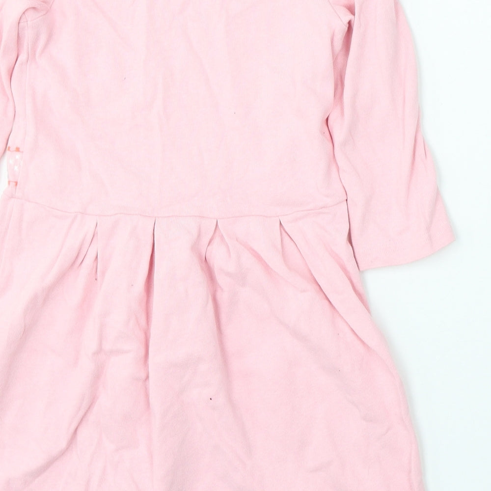 Joules Girls Pink  Cotton Jumper Dress  Size 9-10 Years  Round Neck