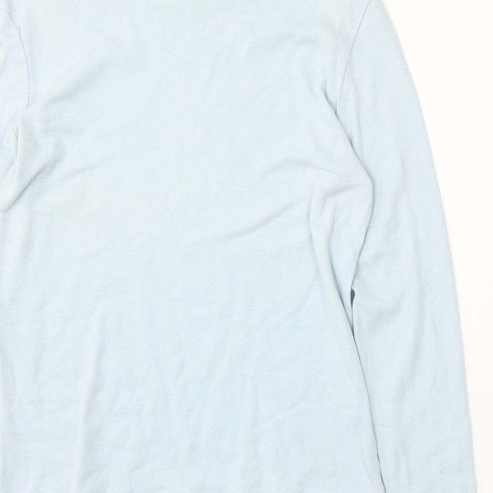 Yessica Womens Blue  Cotton Basic T-Shirt Size S Round Neck