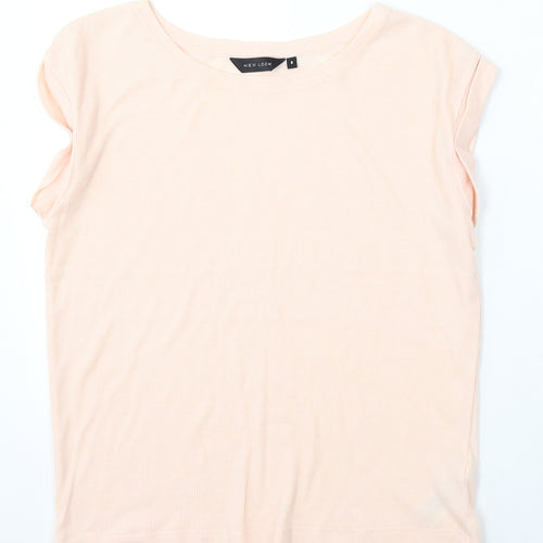 New Look Womens Pink Round Neck  Polyester Pullover Jumper Size 8