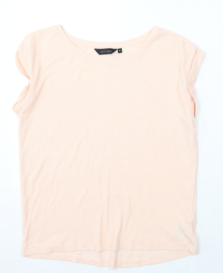 New Look Womens Pink Round Neck  Polyester Pullover Jumper Size 8