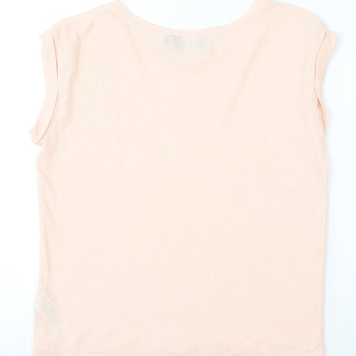 New Look Womens Pink Round Neck  Polyester Pullover Jumper Size 8