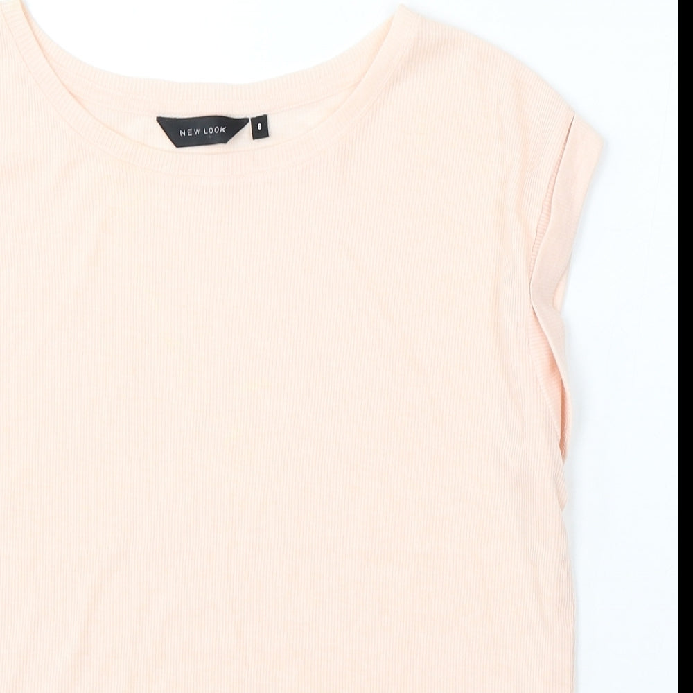 New Look Womens Pink Round Neck  Polyester Pullover Jumper Size 8