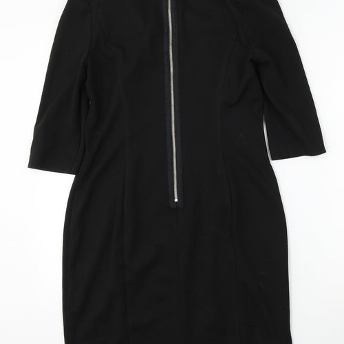 Marks and Spencer Womens Black  Polyester Bodycon  Size 12  Round Neck