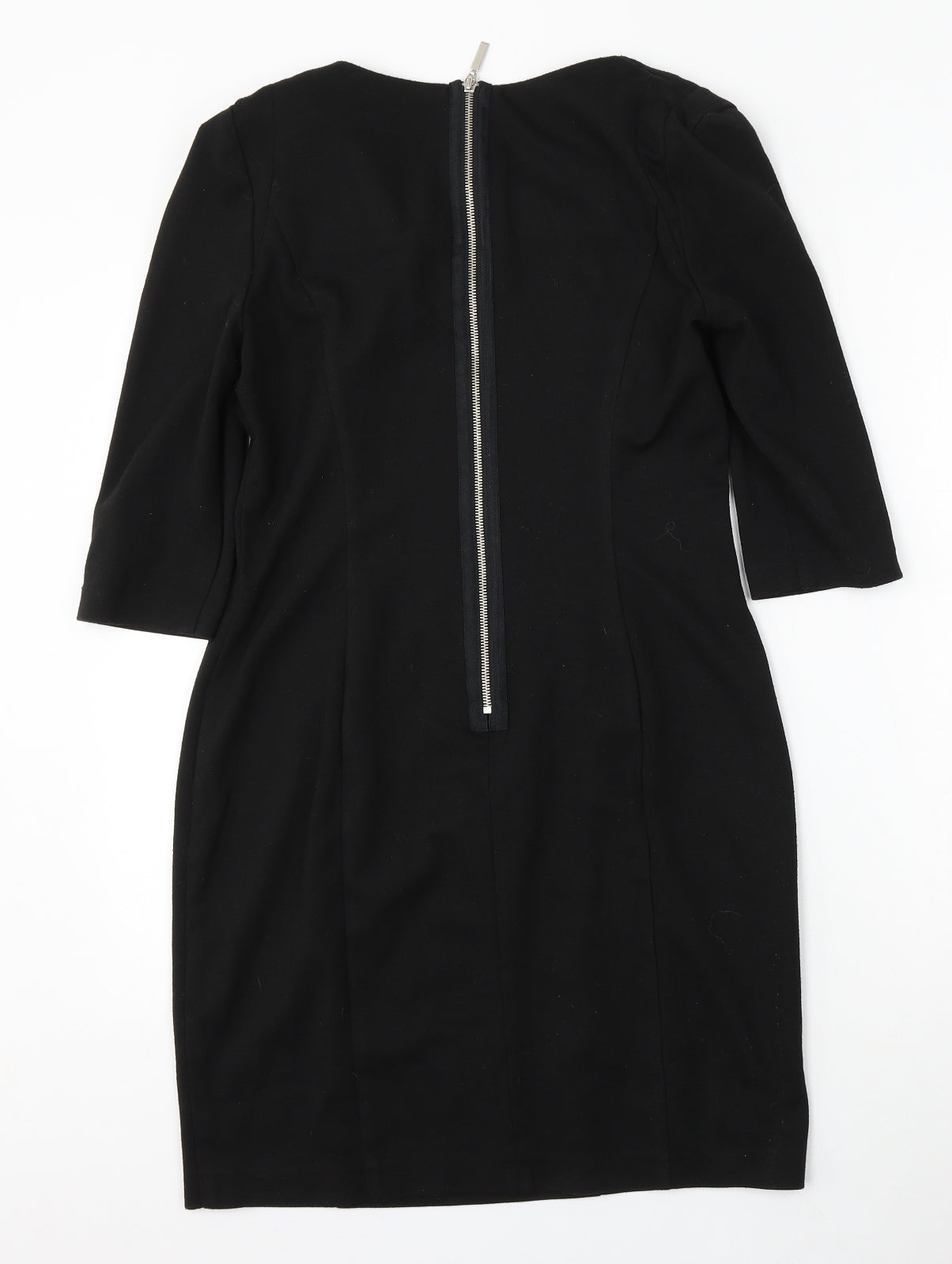 Marks and Spencer Womens Black  Polyester Bodycon  Size 12  Round Neck