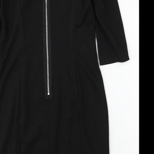 Marks and Spencer Womens Black  Polyester Bodycon  Size 12  Round Neck