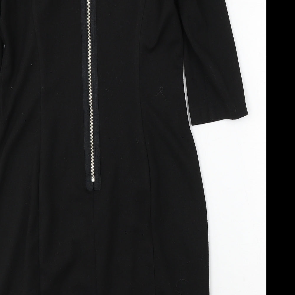 Marks and Spencer Womens Black  Polyester Bodycon  Size 12  Round Neck