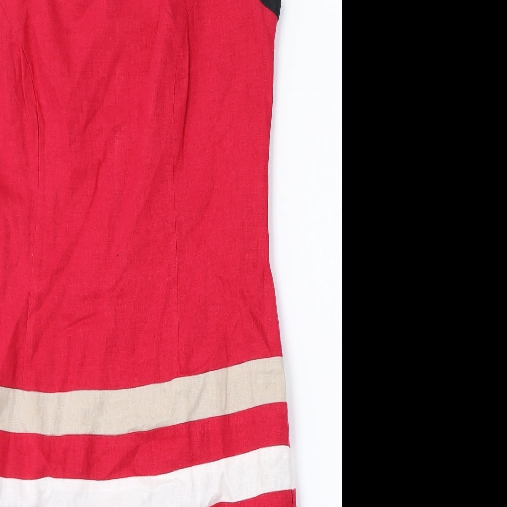 Marks and Spencer Womens Pink  Flax Shift  Size 12  Round Neck