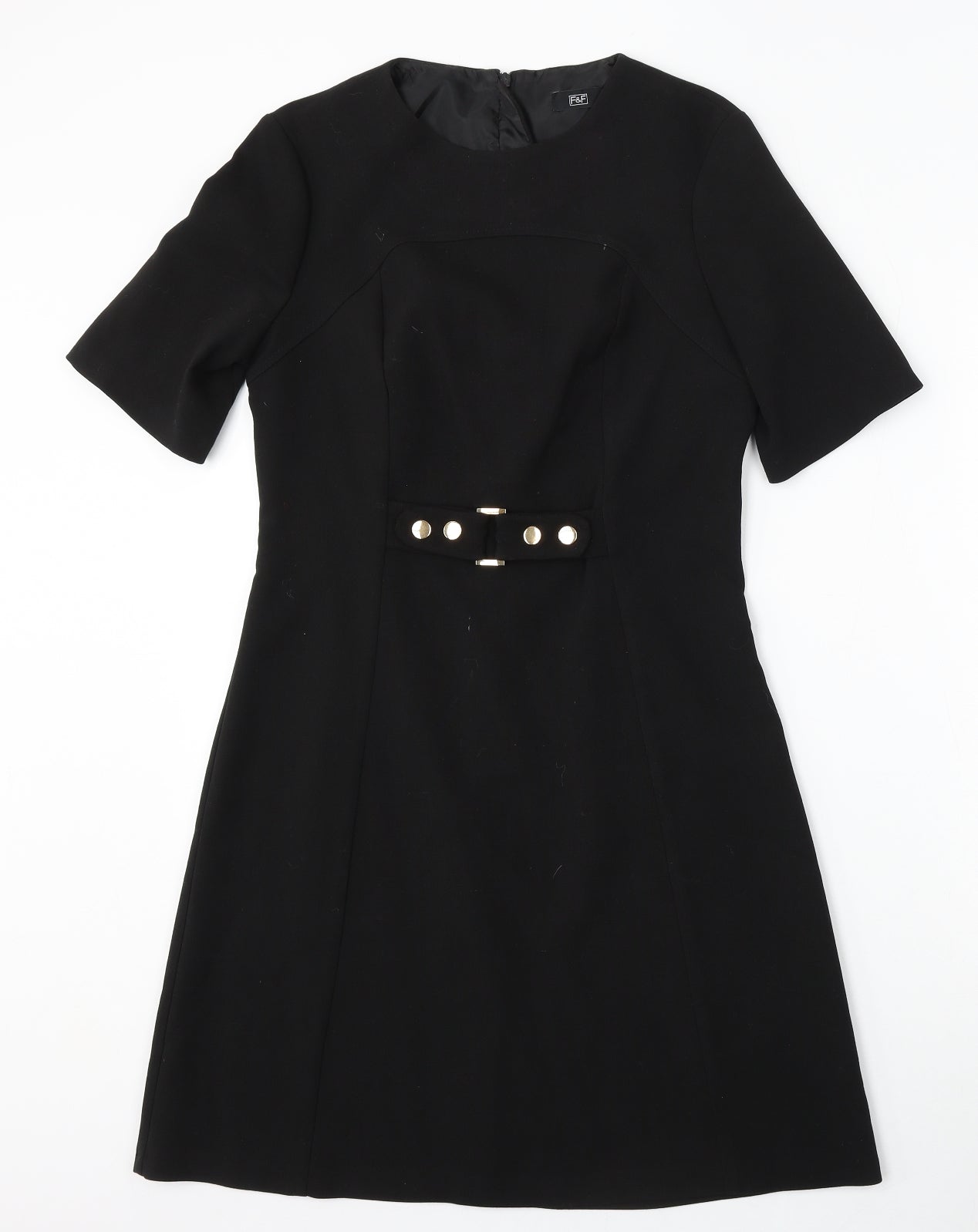 F&F Womens Black  Polyester Shift  Size 10  Round Neck