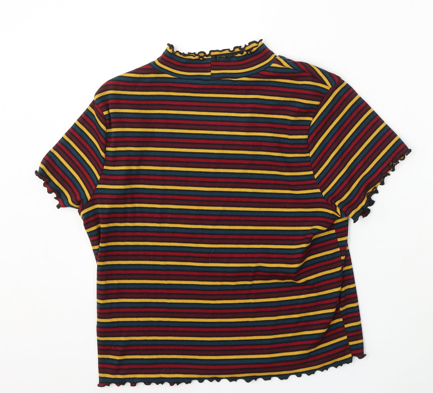 Primark Womens Multicoloured Round Neck Striped Polyester Pullover Jumper Size L