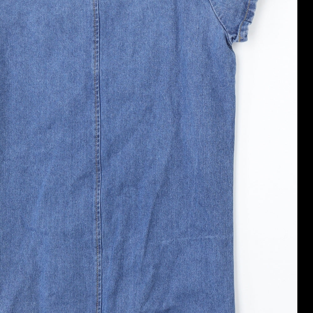 Denim Co Womens Blue  Cotton T-Shirt Dress  Size 16  Round Neck