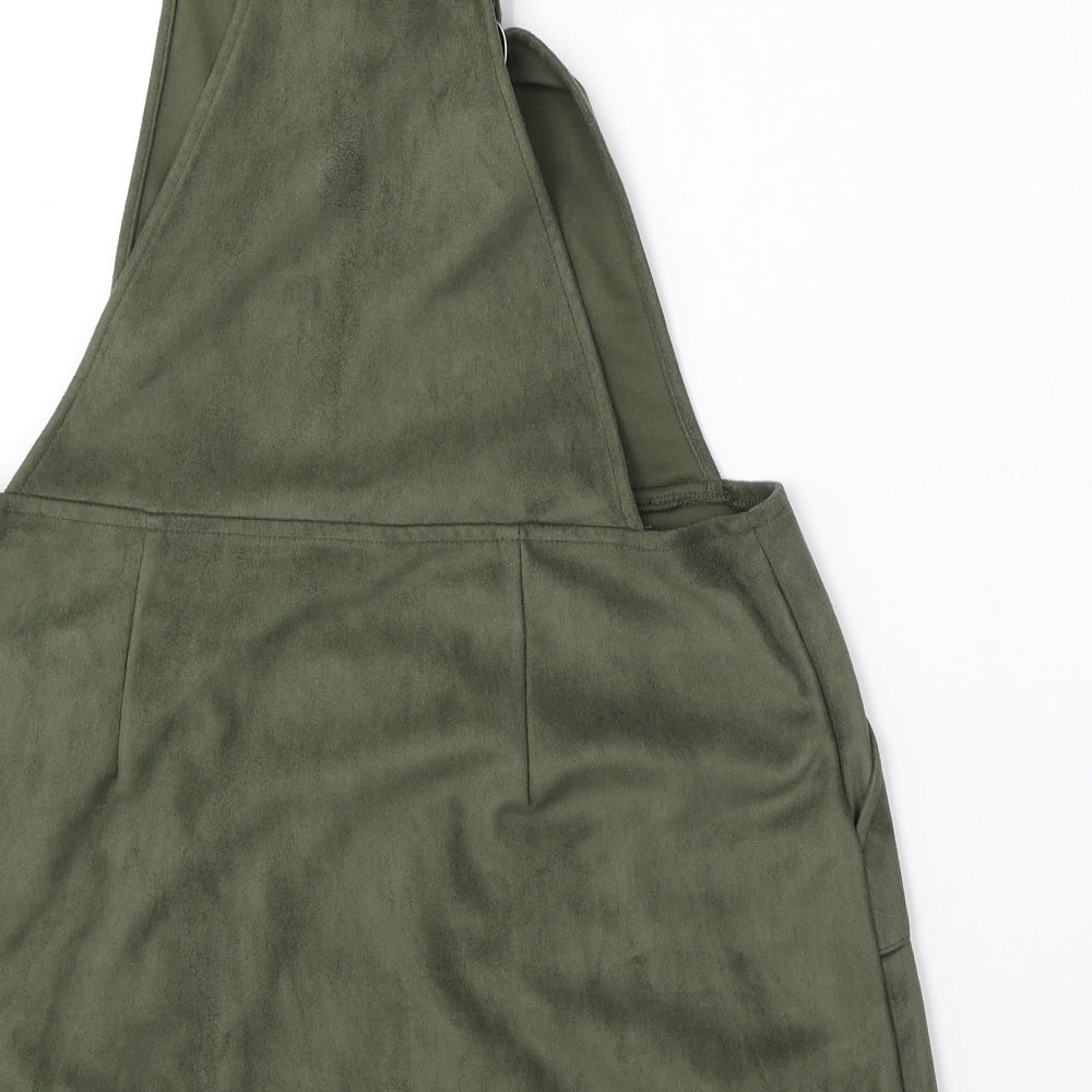 Primark Womens Green  Polyester Pinafore/Dungaree Dress  Size 16  Square Neck