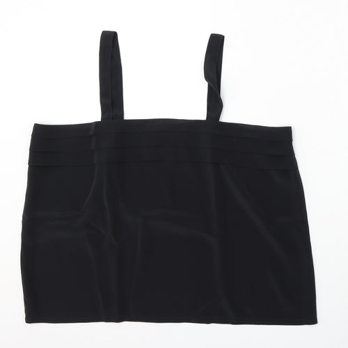 Today's essential Womens Black  Polyester Basic Tank Size 18 Square Neck