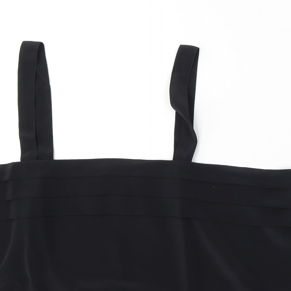 Today's essential Womens Black  Polyester Basic Tank Size 18 Square Neck
