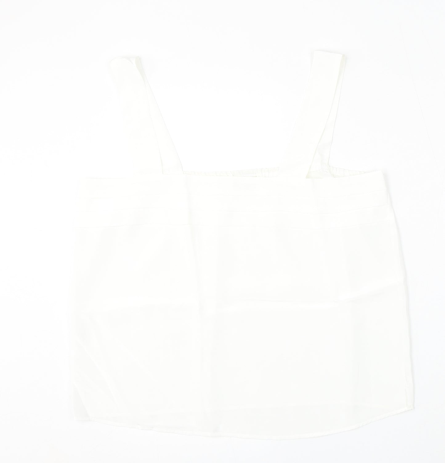 Classic Woman Womens White  Polyester Basic Tank Size 18 Square Neck