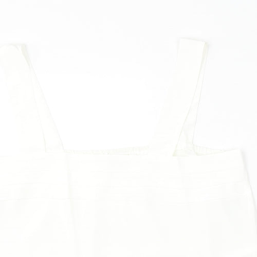Classic Woman Womens White  Polyester Basic Tank Size 18 Square Neck